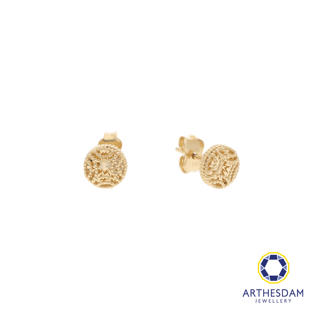 Arthesdam Jewellery 14K Yellow Gold Modern Royal Coin Earrings