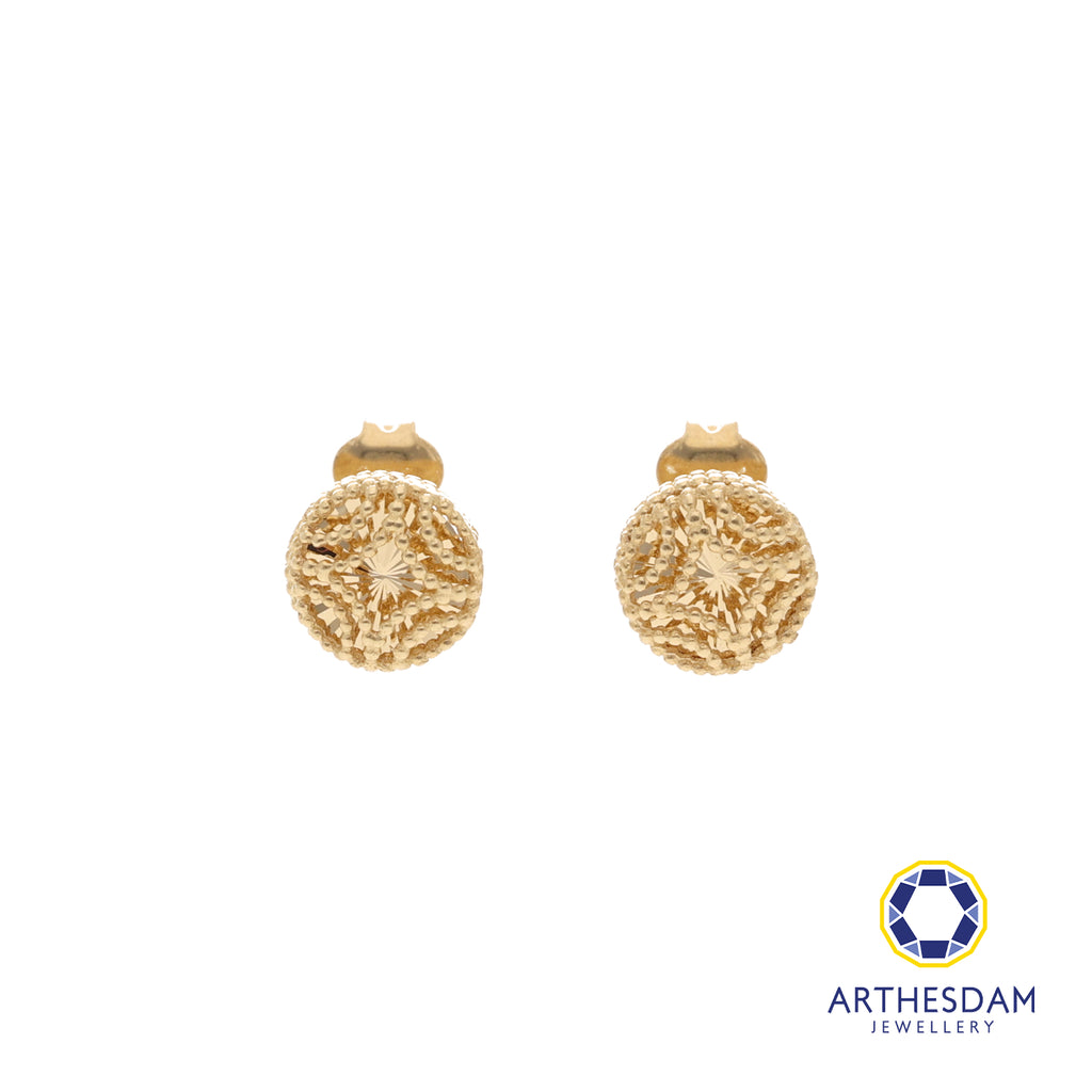 Arthesdam Jewellery 14K Yellow Gold Modern Royal Coin Earrings