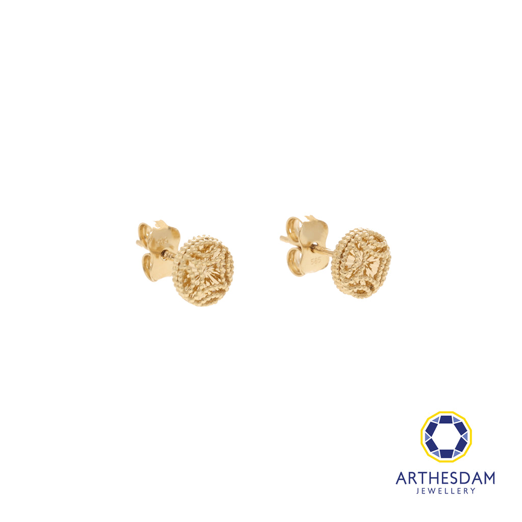 Arthesdam Jewellery 14K Yellow Gold Modern Royal Coin Earrings