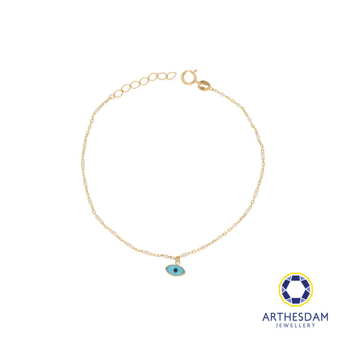 Arthesdam Jewellery 14K Gold Evil Eye Dainty Bracelet
