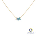 Arthesdam Jewellery 14K Gold Blue Hues Enamel Necklace
