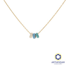 Load image into Gallery viewer, Arthesdam Jewellery 14K Gold Blue Hues Enamel Necklace
