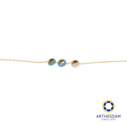 Arthesdam Jewellery 14K Gold Blue Hues Enamel Necklace