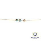 Arthesdam Jewellery 14K Gold Blue Hues Enamel Necklace