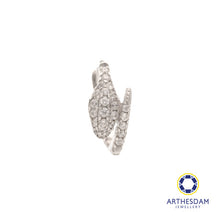Load image into Gallery viewer, Arthesdam Jewellery 14K White Gold Sparkling Snake Single Hoop Earring
