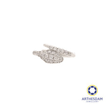 Load image into Gallery viewer, Arthesdam Jewellery 14K White Gold Sparkling Snake Single Hoop Earring
