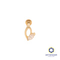Arthesdam Jewellery 14K Gold Double Leaf Single Stud Earring (Flat-back)