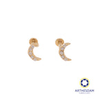 Arthesdam Jewellery 14K Gold Sparkling Crescent Earrings (Flat-back)