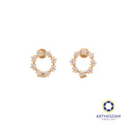 Arthesdam Jewellery 14K Gold Sparkling Circle Earrings (Flat-back)