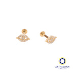 Arthesdam Jewellery 14K Gold Sparkling Eye Earrings (Flat-back)