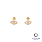 Arthesdam Jewellery 14K Gold Sparkling Eye Earrings (Flat-back)