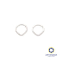 Arthesdam Jewellery 14K White Gold Sparkling V Hoop Earring/ Septum Ring