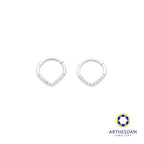 Arthesdam Jewellery 14K White Gold Sparkling V Hoop Earring/ Septum Ring