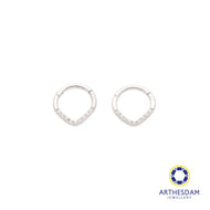 Arthesdam Jewellery 14K White Gold Sparkling V Hoop Earring/ Septum Ring
