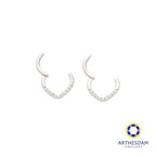 Arthesdam Jewellery 14K White Gold Sparkling V Hoop Earring/ Septum Ring