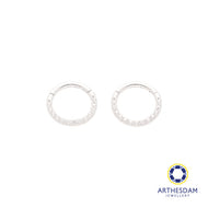 Arthesdam Jewellery 14K White Gold Sparkling Round Hoop Earring/ Septum Ring