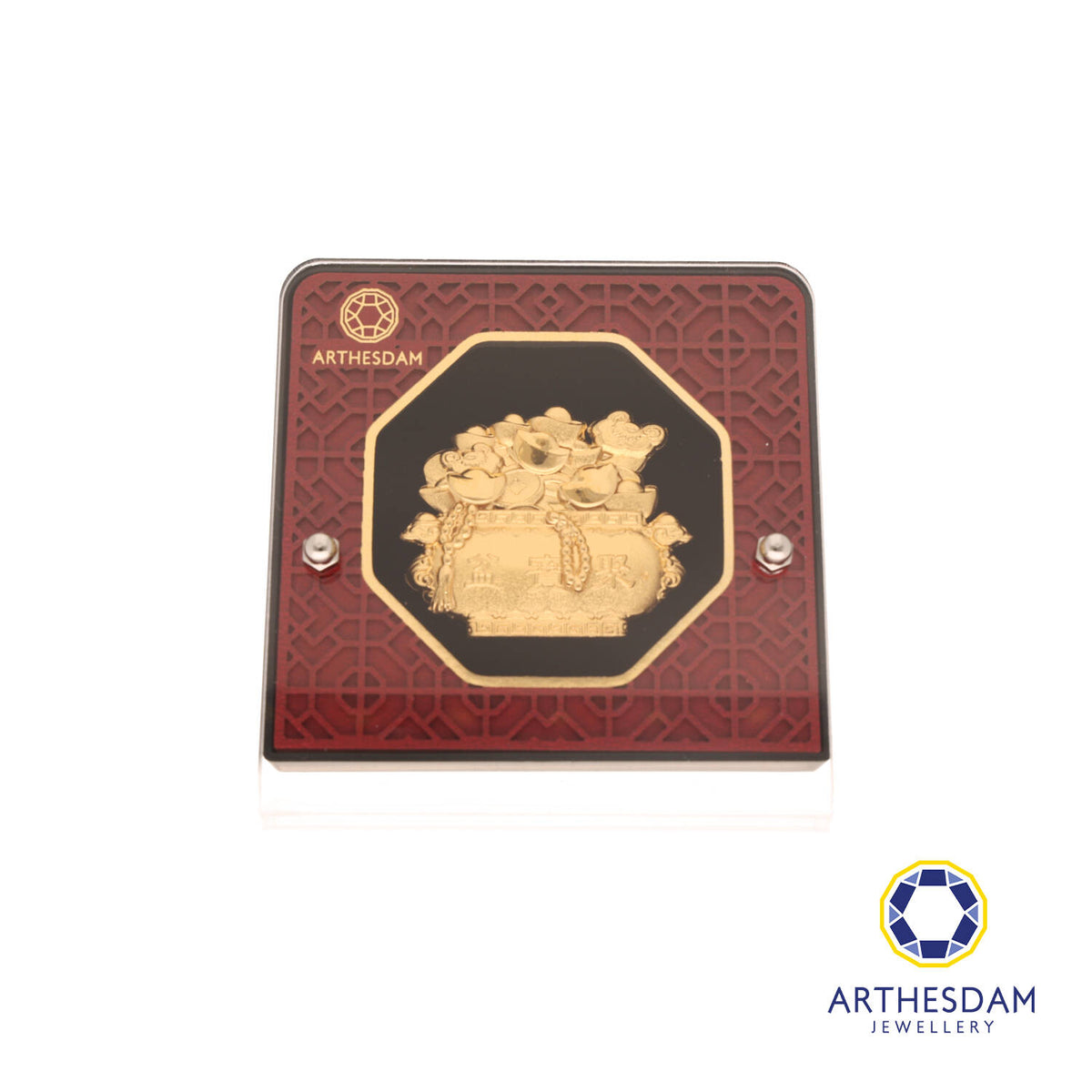 Arthesdam Jewellery 999 Gold Wealth Treasure Bowl Display Frame