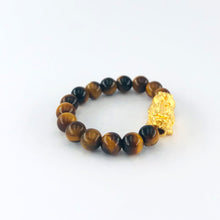 Load image into Gallery viewer, Arthesdam Jewellery 999 Gold Prosperity Pixiu Tiger Eye Ring
