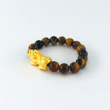 Load image into Gallery viewer, Arthesdam Jewellery 999 Gold Prosperity Pixiu Tiger Eye Ring
