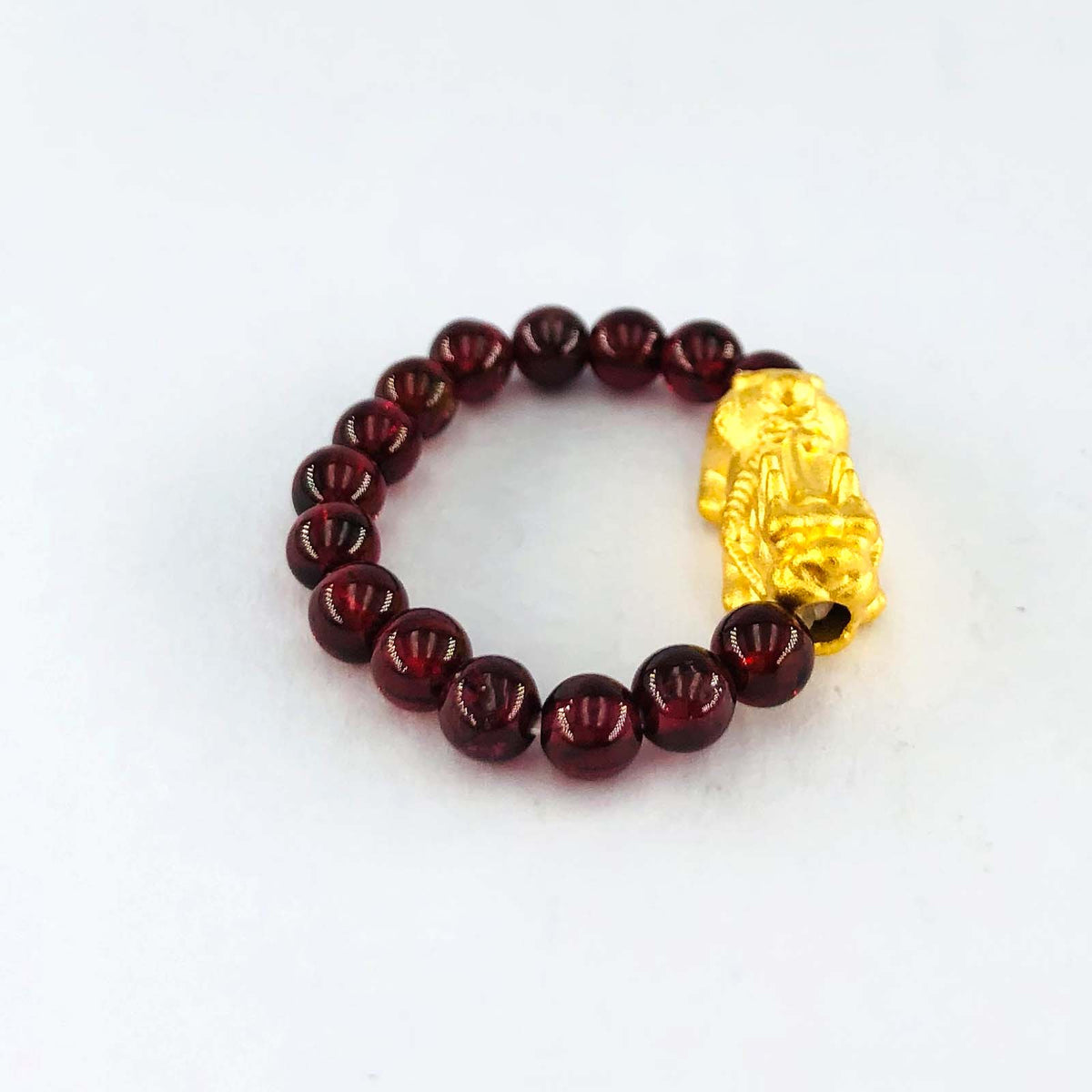Arthesdam Jewellery 999 Gold Prosperity Pixiu Garnet Ring