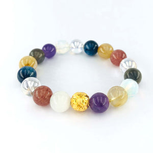 Arthesdam Jewellery 999 Gold Wealthy Ball Rainbow Beaded Bracelet