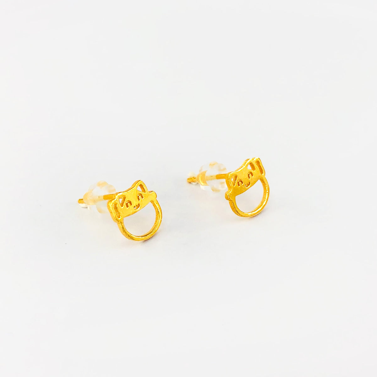 Arthesdam Jewellery 999 Gold Fortune Cat Earrings