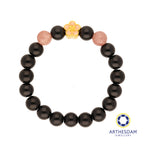 Arthesdam Jewellery 999 Gold Pink Flower Beaded Bracelet