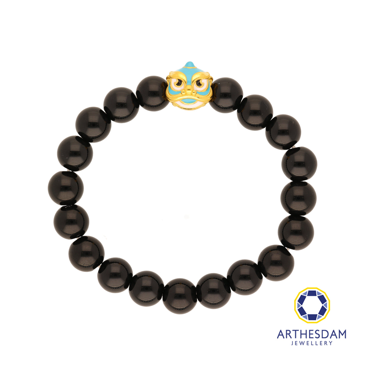 Arthesdam Jewellery 999 Gold Lucky Blue Lion Dance Beaded Bracelet