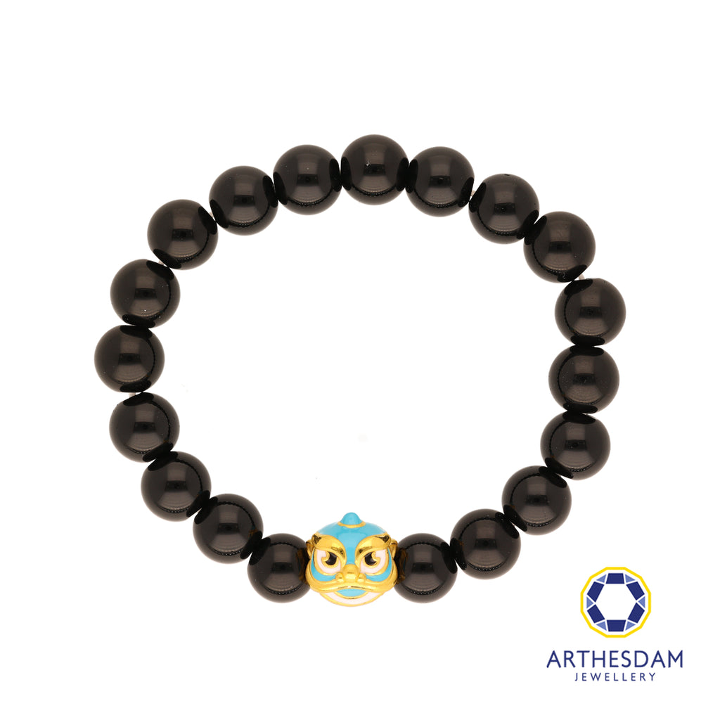 Arthesdam Jewellery 999 Gold Lucky Blue Lion Dance Beaded Bracelet