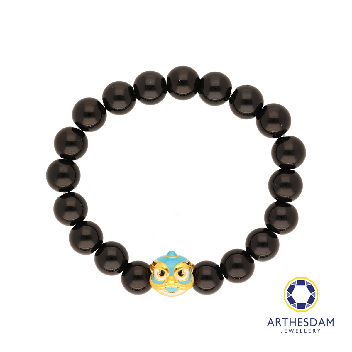 Arthesdam Jewellery 999 Gold Lucky Blue Lion Dance Beaded Bracelet