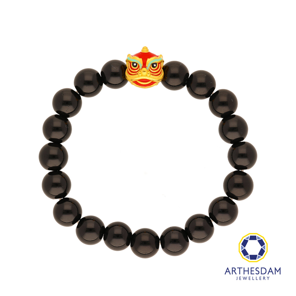 Arthesdam Jewellery 999 Gold Lucky Red Lion Dance Beaded Bracelet