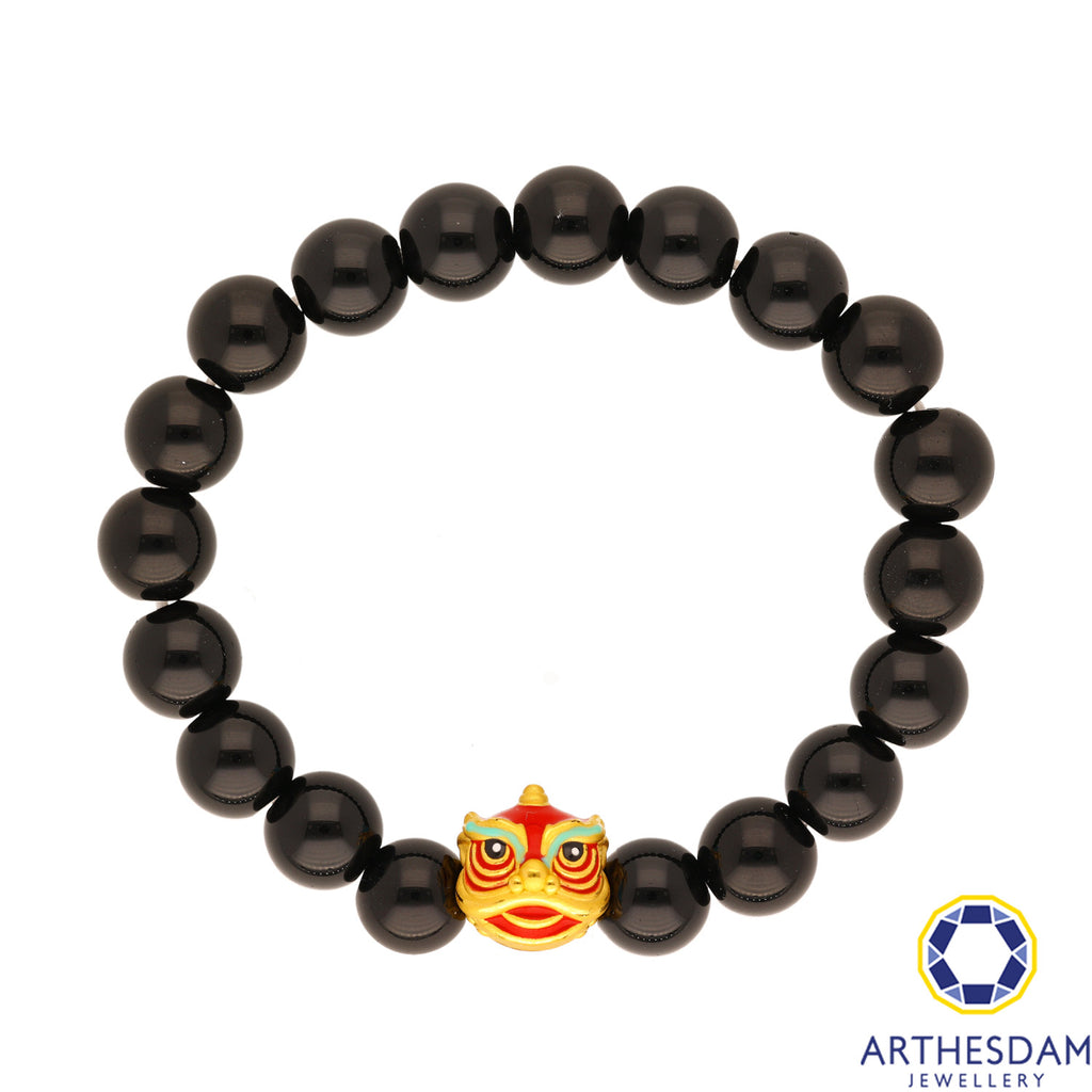 Arthesdam Jewellery 999 Gold Lucky Red Lion Dance Beaded Bracelet