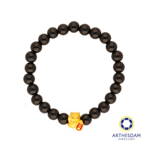 Arthesdam Jewellery 999 Gold Lucky Cat Beaded Bracelet