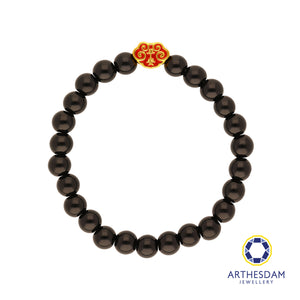 Arthesdam Jewellery 999 Gold 平安 Wealth Lock Beaded Bracelet