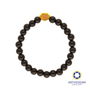 Arthesdam Jewellery 999 Gold 平安 Wealth Lock Beaded Bracelet