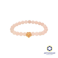 Load image into Gallery viewer, Arthesdam Jewellery 999 Gold Sakura Rose Quartz Beaded Bracelet
