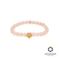 Arthesdam Jewellery 999 Gold Sakura Rose Quartz Beaded Bracelet