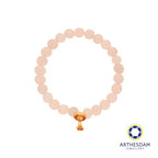 Arthesdam Jewellery 999 Gold Dangle Red Wealth Lock Rose Quartz Beaded Bracelet