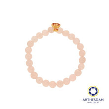 Load image into Gallery viewer, Arthesdam Jewellery 999 Gold Dangle Red Wealth Lock Rose Quartz Beaded Bracelet
