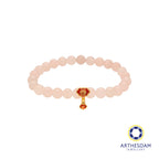 Arthesdam Jewellery 999 Gold Dangle Red Wealth Lock Rose Quartz Beaded Bracelet
