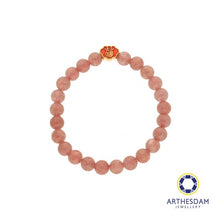 Load image into Gallery viewer, Arthesdam Jewellery 999 Gold Mini Red Wealth Lock Strawberry Quartz Beaded Bracelet
