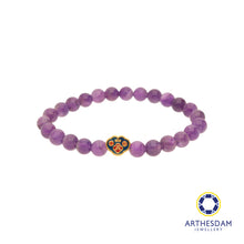 Load image into Gallery viewer, Arthesdam Jewellery 999 Gold Mini Blue Wealth Lock Amethyst Beaded Bracelet
