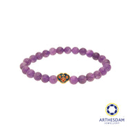 Arthesdam Jewellery 999 Gold Mini Blue Wealth Lock Amethyst Beaded Bracelet