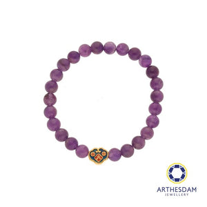 Arthesdam Jewellery 999 Gold Mini Blue Wealth Lock Amethyst Beaded Bracelet