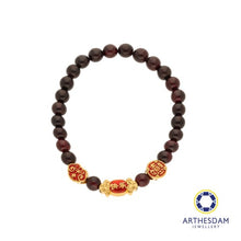 Load image into Gallery viewer, Arthesdam Jewellery 999 Gold 3-in-1 Multi Blessings Red Garnet Beaded Bracelet
