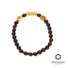 Load image into Gallery viewer, Arthesdam Jewellery 999 Gold 3-in-1 Multi Blessings Red Garnet Beaded Bracelet
