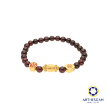 Load image into Gallery viewer, Arthesdam Jewellery 999 Gold 3-in-1 Multi Blessings Red Garnet Beaded Bracelet
