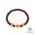 Arthesdam Jewellery 999 Gold 3-in-1 Multi Blessings Red Garnet Beaded Bracelet