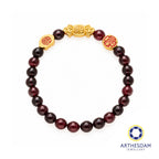 Arthesdam Jewellery 999 Gold 3-in-1 Multi Blessings Red Garnet Beaded Bracelet