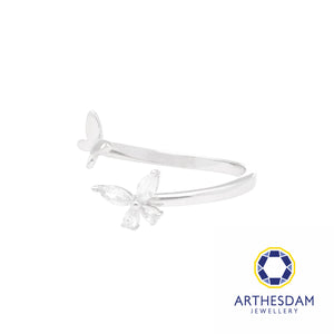 Arthesdam Jewellery 925 Silver Double Butterfly Adjustable Ring